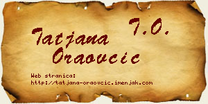 Tatjana Oraovčić vizit kartica